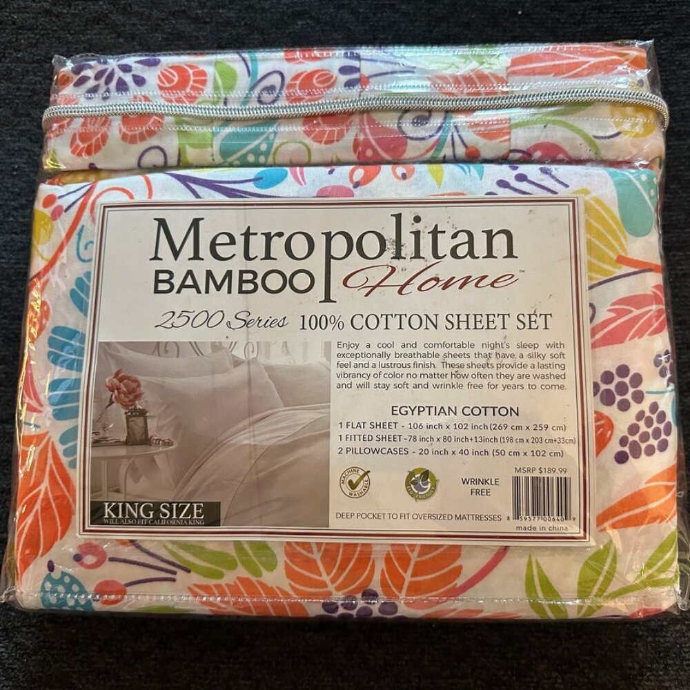 LOT OF 3 Metropolitan Bamboo Home King Sheet Set 2500 T.C. Egyptian Cotton